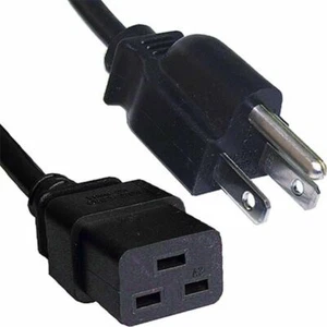 IEC Power Cable 3 Pin USA Male Plug C19 Female Socket 14AWG 1.5m - Picture 1 of 1