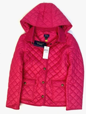 NWT Polo Ralph Lauren Big Girls L (12-14) Pink Water-Resistant Barn Jacket $135 - Image 1 of 4