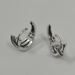 Hoop Earrings Pandora Crossover Pavé - Picture 1 of 4