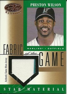 2001 Leaf Certified Materials Fabric Of The Game Base P Wilson 103 Marlins EXMT
