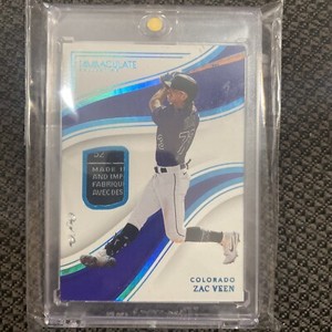 2023 Zac Veen IMMACULATE MATERIALS PRIME RELIC tag PARALLEL 1/1