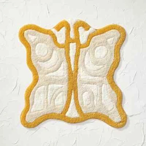 26"x26" Butterfly Shaped Bath Rug Yellow - Opalhouse™ designed with Jungalow™ - Picture 1 of 4