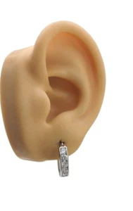 Brillantes Bonitos Pequeños 16 mm Redondos Aro Plata de Ley 925 Real Circonita cúbica 4,5 Gr - Imagen 1 de 10