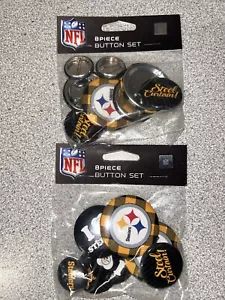 2 Packs of Pittsburgh Steelers 8 Piece Buttons NFL New in Package - Picture 1 of 4