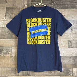 Vintage BLOCKBUSTER Adult Unisex Clothes SZ Large Short Sleeve Logo Movie Rental - Picture 1 of 5
