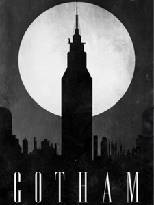V1115 Gotham City Skyline Caballero Oscuro Noche Luna Arte Decoración PÓSTER DE PARED IMPRESIÓN REINO UNIDO - Imagen 1 de 13