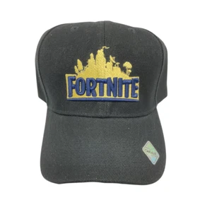 Fortnite Logo Adjustable Strapback Hat Black/Gold OSFA - Picture 1 of 4