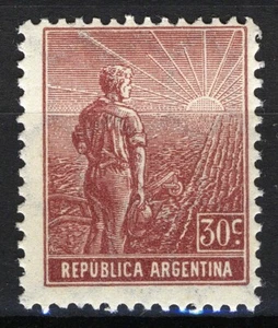 Argentinien 1912-13, 30c Bauer und aufgehende Sonne postfrisch, Mi 176XA - Bild 1 von 2