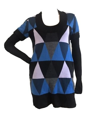 MINI VESTIDO JUMPER LOUISE GOLDIN X TOPSHOP 100% LANA MEDIANO REINO UNIDO 10 EU 38 EE. UU. 6 RARO Foto 1 de 4