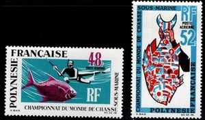 Französisch-Polynesien Scott C52-C53 postfrisch ** Meisterschaft im Riffangeln CV $ 75 - Bild 1 von 1
