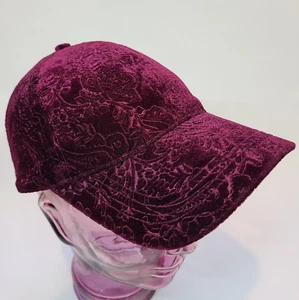 David And Young Baseball Cap Velour Hat One Size Fits Most Adjustable Burgundy - Picture 1 of 13
