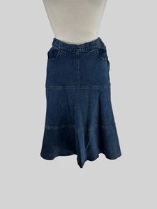 See By Chloe blue cotton blend A- line skirt size UK8/US4 - Picture 1 of 6