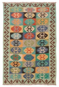 Vintage Hand Woven Carpet 5'7" x 7'10" Traditional Wool Kilim Rug - Picture 1 of 9