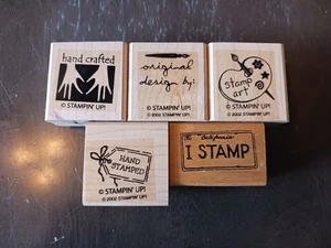 5 estampillas divertidas montadas en madera creadas por/estampado - Imagen 1 de 11