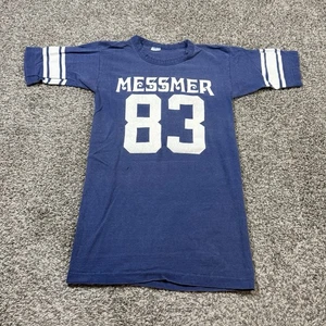 Maglia maglia bar blu Champion vintage uomo M blu anni 70 made in USA anni 70 - Foto 1 di 7