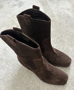 Botas de gamuza Via Spiga para mujer con tacón marrón talla 7,5 M - Imagen 1 de 6