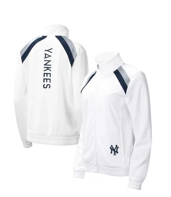 Women's G-III 4Her by Carl Banks White New York Yankees Full-Zip Track- Size Med - Image 1 of 4