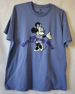 Walt Disney World Minnie Mouse WDW Logo T-Shirt Size Large Blue Unisex - Picture 1 of 5