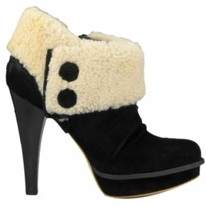 UGG® AUSTRALIA GEORGETTE BLACK SUEDE ANKLE BOOTS UK 7.5 EUR 40 USA 9 RRP £190 - Picture 1 of 12