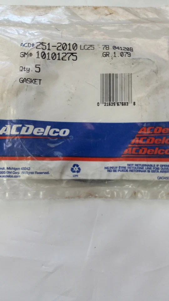 10101275 Nueva Junta Bomba Agua Motor GM OEM 10101275 PAQUETE DE 5 ENVÍO GRATUITO Foto 1 de 2
