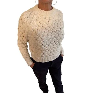 Super Stylish Cream Cable Knit Sweater - Picture 1 of 4