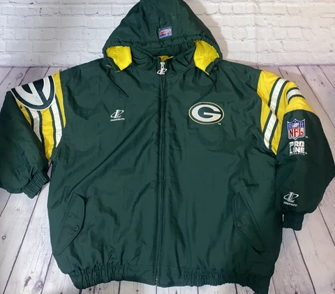 Vintage NFL Pro Line Logo Athletic GREEN BAY PACKERS Full-Zip Jacket Size 3X Cover