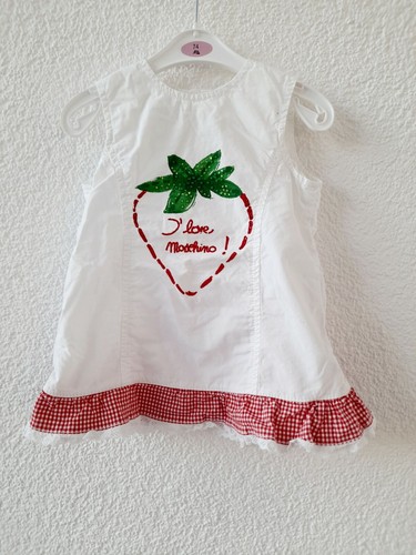 Abito Moschino fragola 6 9 mesi taglia 74
