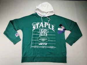 Staple x NFL New York Jets Erwachsene L grün/weiß Pullover Fleece Sweatshirt Hoodie - Bild 1 von 7