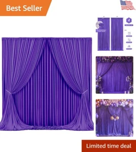 Versatile 4 Panel Purple Photo Backdrop - Perfect for Baby Showers & Birthdays - Picture 1 of 9