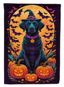 Black Labrador Retriever Bruja Halloween Bandera Jardín Talla DAC1516GF - Imagen 1 de 3