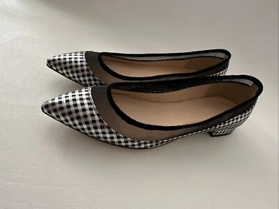 Zapatos planos de ballet de guinga de vacaciones J Crew talla 6,5 para mujer nuevos Foto 1 de 4