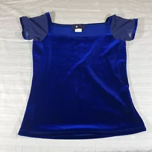 Camisa gótica Y2K Morbid Threads cuello cuadrado terciopelo fuera del hombro malla XS? V1 - Imagen 1 de 11