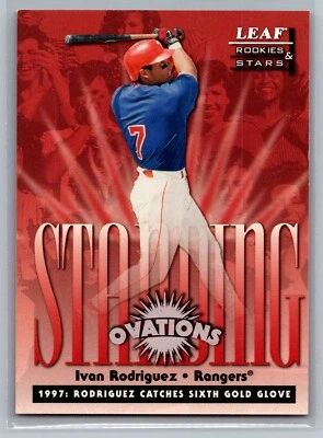 /5000 1998 Leaf Rookies & Stars #10 Iván Rodríguez Standing Ovations - Salón de la fama casi nuevo-como nuevo Foto 1 de 2