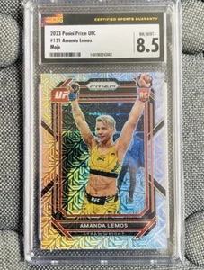 2023 Panini Prizm UFC Amanda Lemos Rookie RC Mojo/25 BGS 9 mit zwei 10s NH - Bild 1 von 4