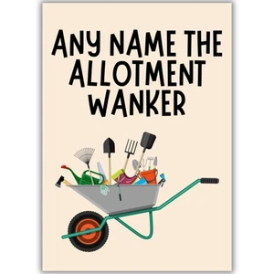 PERSONALISED Funny Birthday Card Gardner Allotment Wanker For Her Mum Dad Him - Picture 1 of 8
