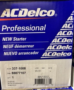 ACDelco 337-1008 starter motor GM 88877107 - Picture 1 of 3