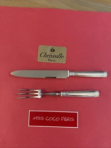 SERVICE GIGOT MALMAISON 33 ET 28CM CHRISTOFLE FRANCE TRÈS BEL ETAT METAL ARGENTÉ - Picture 1 of 7