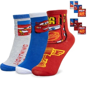 Disney Cars Lightning Kids Socks Set 3 Pairs Cotton Socks Baby 7115 - Picture 1 of 9