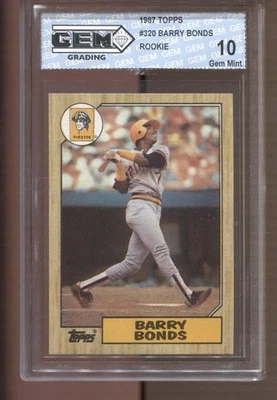 Barry Bonds Topps #320 1987 gema como nueva 10 radiocontrol novato Piratas Gigantes Foto 1 de 2