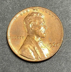 1968D LINCOLN MEMORIAL CENT = OBVERSE RIM ERROR = BU - Picture 1 of 5