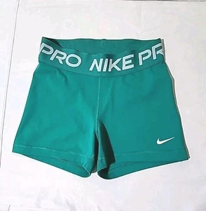Nike Pro Dri-Fit Youth Shorts Size Small Green Spandex 3" - Picture 1 of 13