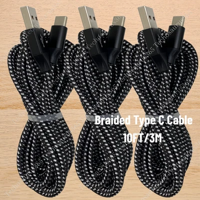 Cabo de carregamento rápido trançado USB tipo-C USB-C para USB-A cabo carregador sincronização de carregamento - Imagem 1 de 4