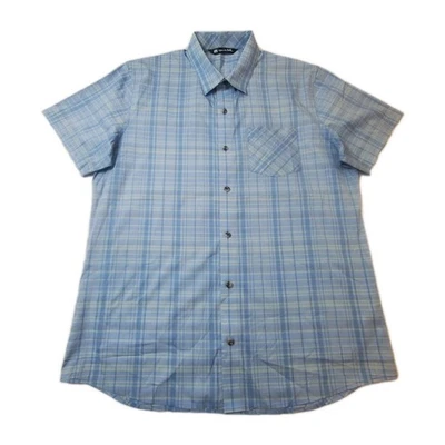 Travis Mathew Button Up Shirt Men’s Large Blue Short Sleeve Causal Comfort Adult - Image 1 of 4
