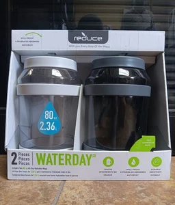 Reducir WaterDay 80oz 2 piezas a prueba de derrames tazas de hidratación todo el día paquete de 2 - Imagen 1 de 3