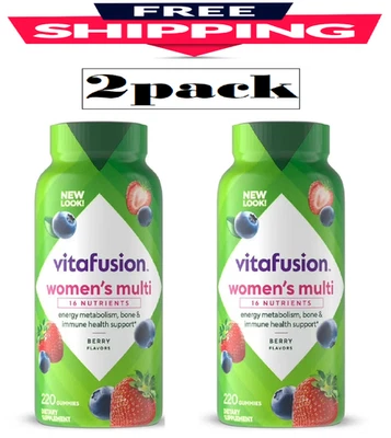 Женские мультивитамины жевательные витамины Vitafusion, 220 шт. — 2 упаковки - Изображение 1 из 3