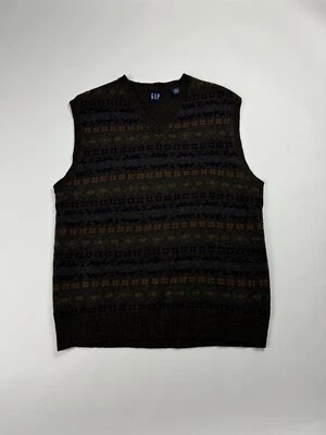 Vintage Gap 100% Lambswool V-Neck Sweater Vest Size XL Vtg Hong Kong - Image 1 of 4