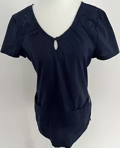 Koi Damen Scrub Top Small Navy Blue Eyelet - Bild 1 von 3