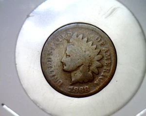 1868 - Indian Head Cent - Semi-Key Date / Better Date / Scarce 2.78G THIN? - Picture 1 of 4