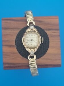 Vintage Ladies Petite Bulova M3 Picard 17 Jewel 10k RGP Diamond Accent Watch