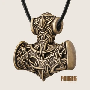 THOR'S HAMMER ANHÄNGER MJOLNIR HALSKETTE WIKINGER SCHMUCK HERREN DAMEN NORDISCHER SCHMUCK - Bild 1 von 6